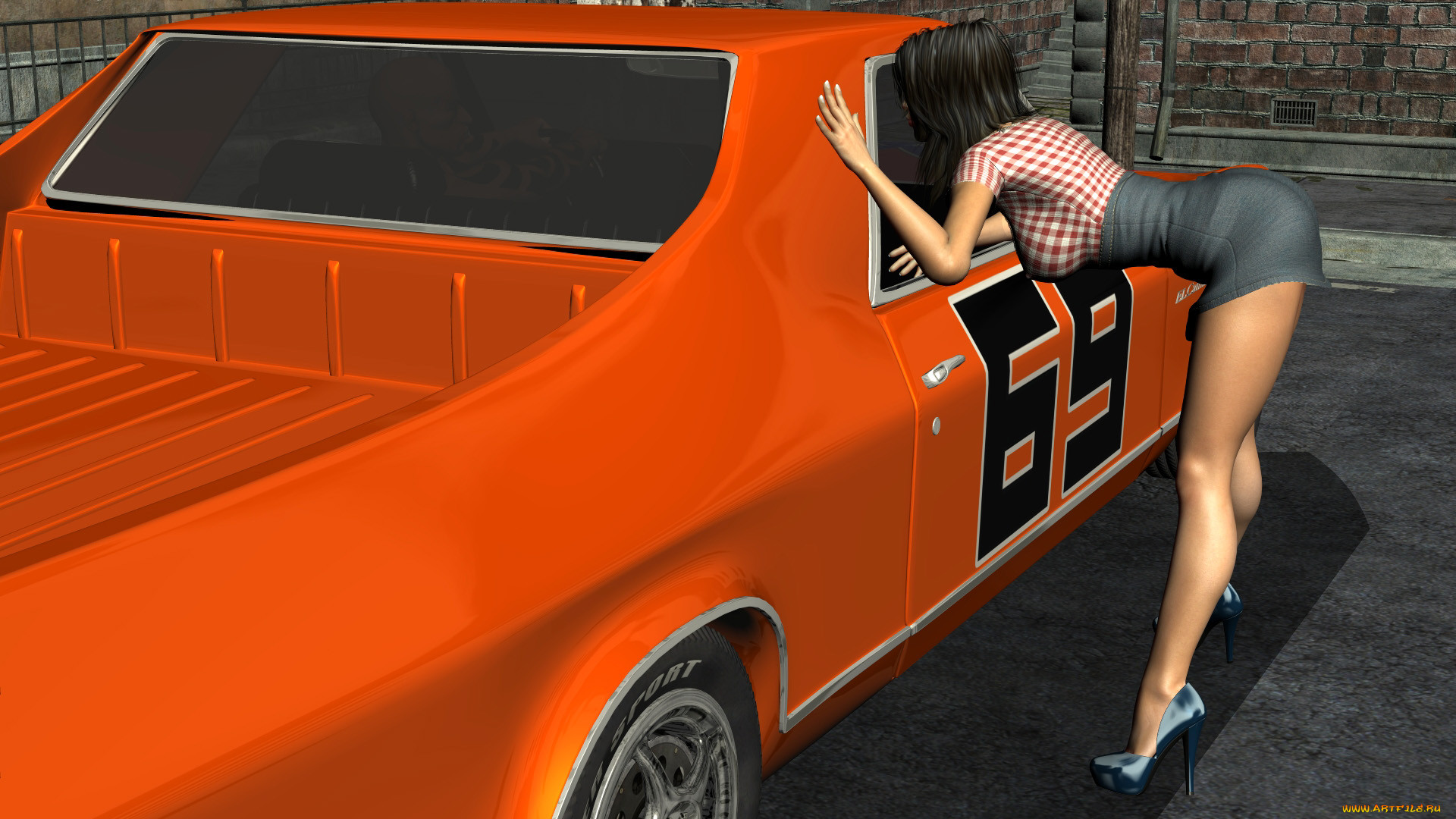 , 3d car&girl, , , , 